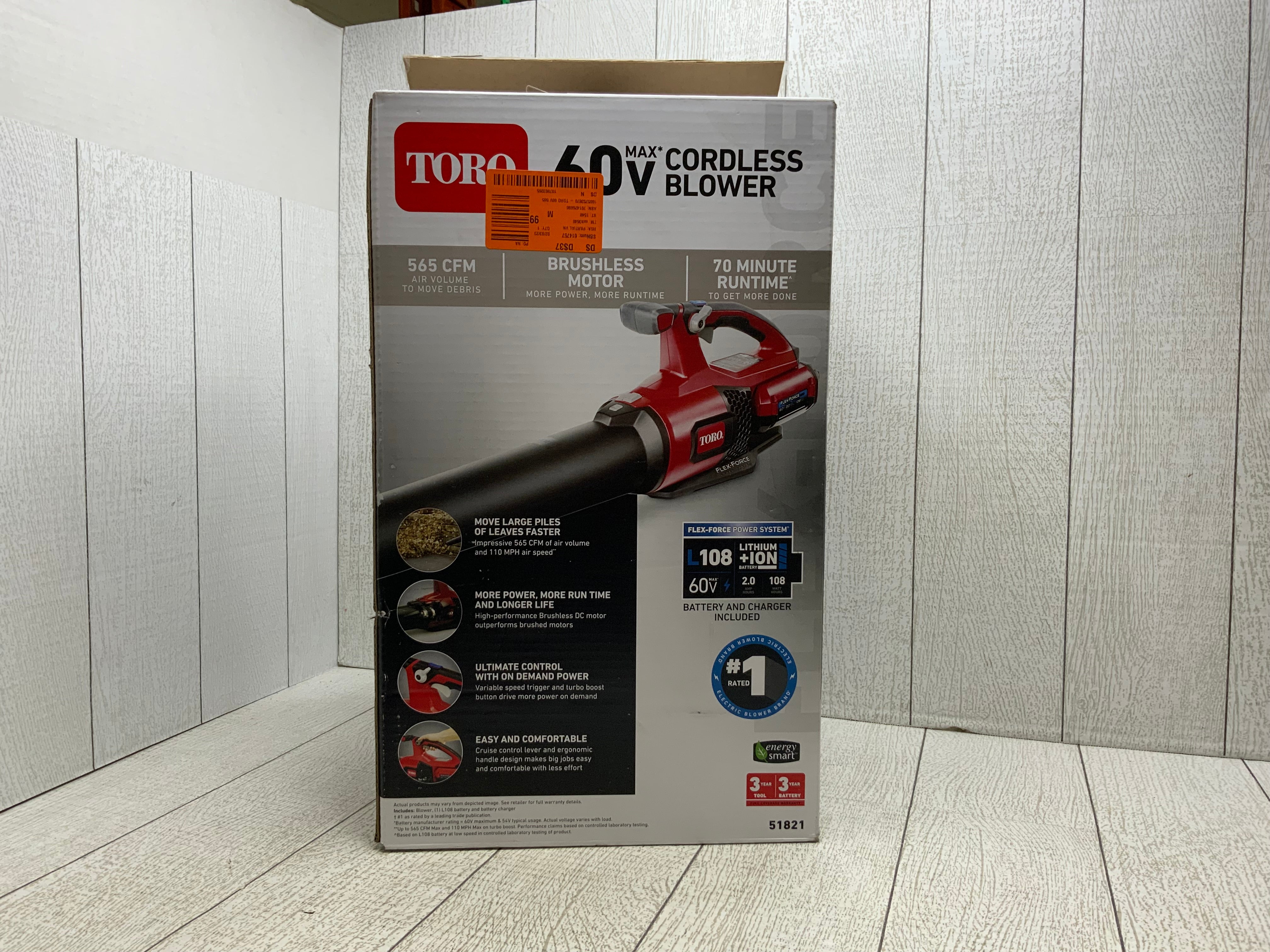 Toro 60-Volt Max Lithium Ion Brushless 110MPH Leaf Blower (51821) (8064232030446)